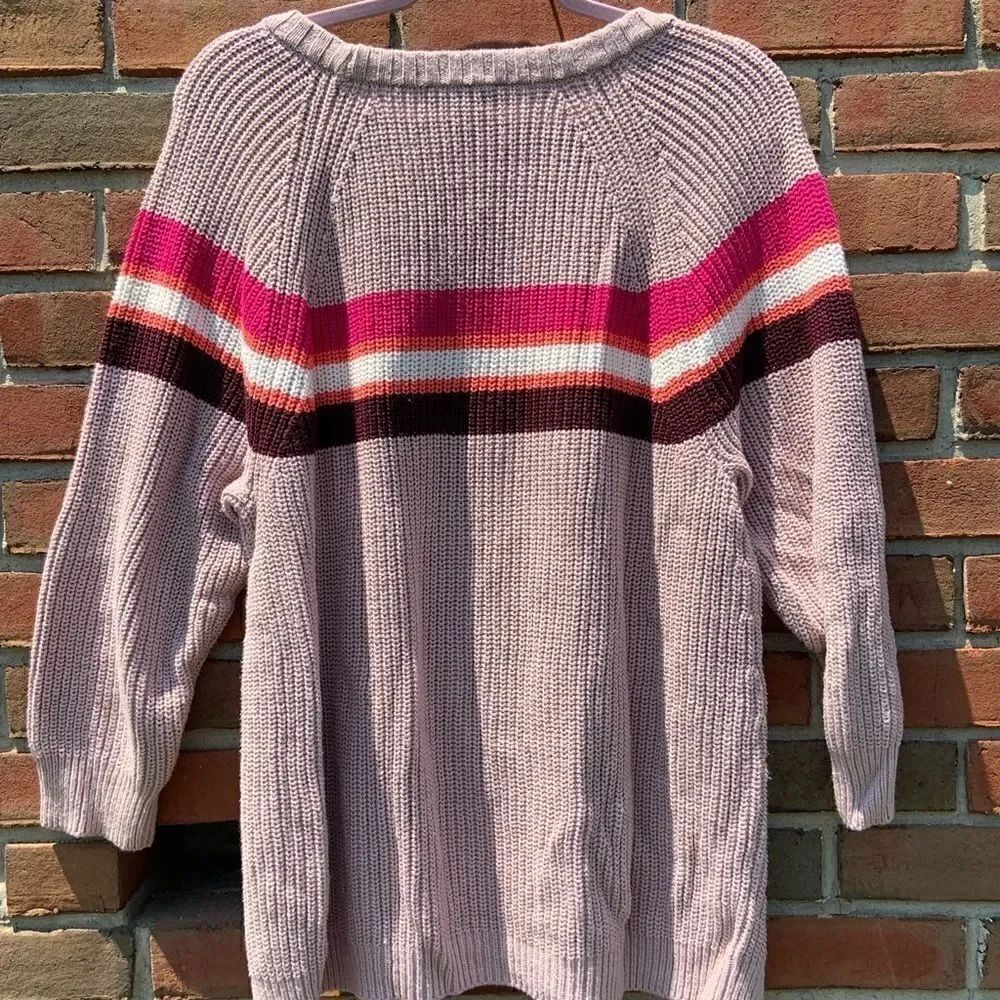 Pink Stripe Sweater - Small Stain Inside - Picture 2 of 4